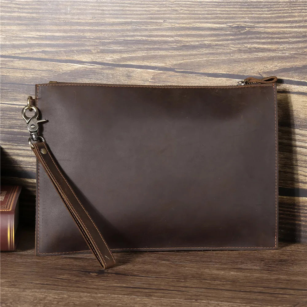 Men's Clutch Bags for men Genuine Leather Hand Bag Male Long Money Wallets Mobile Phone Pouch Man Party Clutch Card Holder