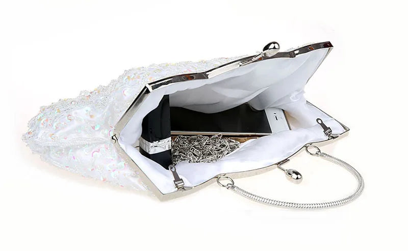 New Fashion Retro Women Evening Bags Beaded Ladies Clutch Purse Shoulder Chain Wedding Party Handbags Bags Purses and Handbags