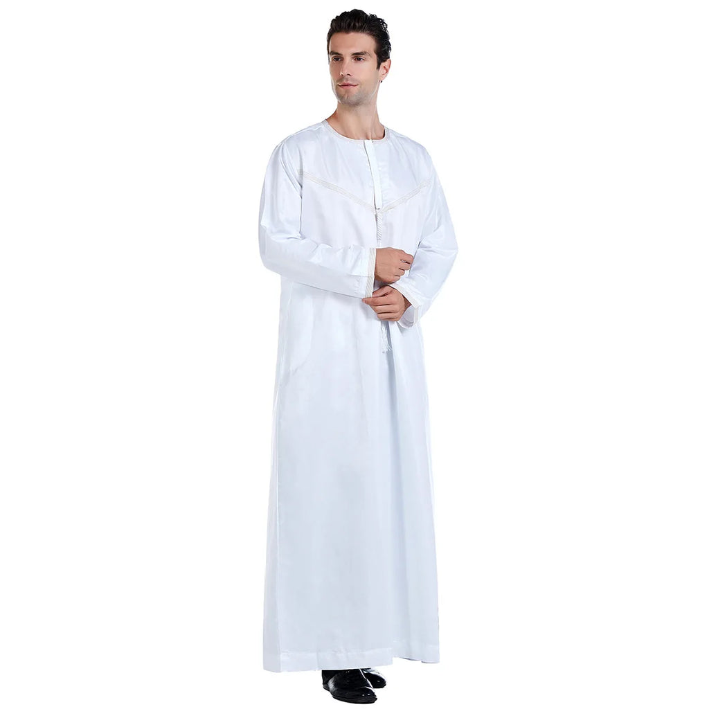 Muslim Men Abaya Robes Arab Middle Eastern Jubba Thobe Islam Clothing Kaftan Dress  Saudi Caftan