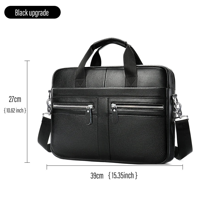 Laptop Bag Computer Handbag 15.6 16 inch Leather Business Travel Bag Cowhide Single Shoulder Bag Men's Briefcase For Lenovo Air