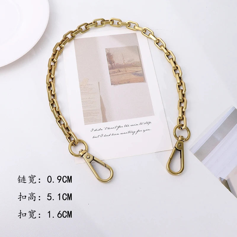 Luxury Design   Saddle bag Luxury  Shoulder Straps replaces Cross-arm Shoulder Copper Color Lightweight Chain