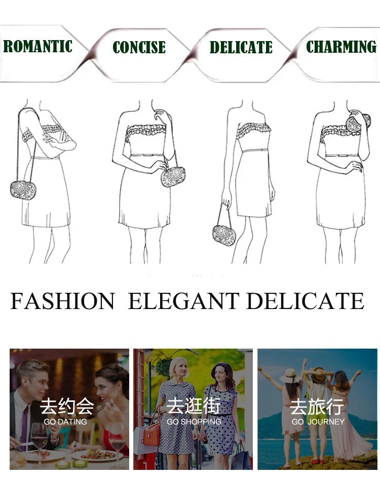 Women Pink Gold Silver Red Green Blue Purple Clutches Wedding Bridal Crystal Bag Banquet Hollow Purse Diamond Party Gala Handbag