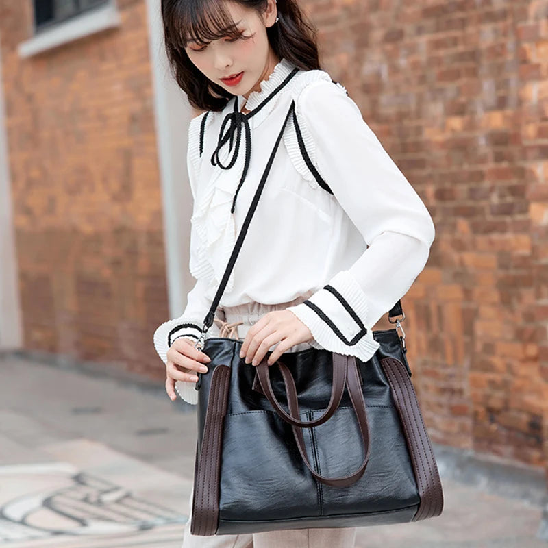 Luxury Design Handbags Women PU Leather Top-handle Crossbody Bags Female Shoulder Bag Large Capacity Shopper Totes bolso mujer