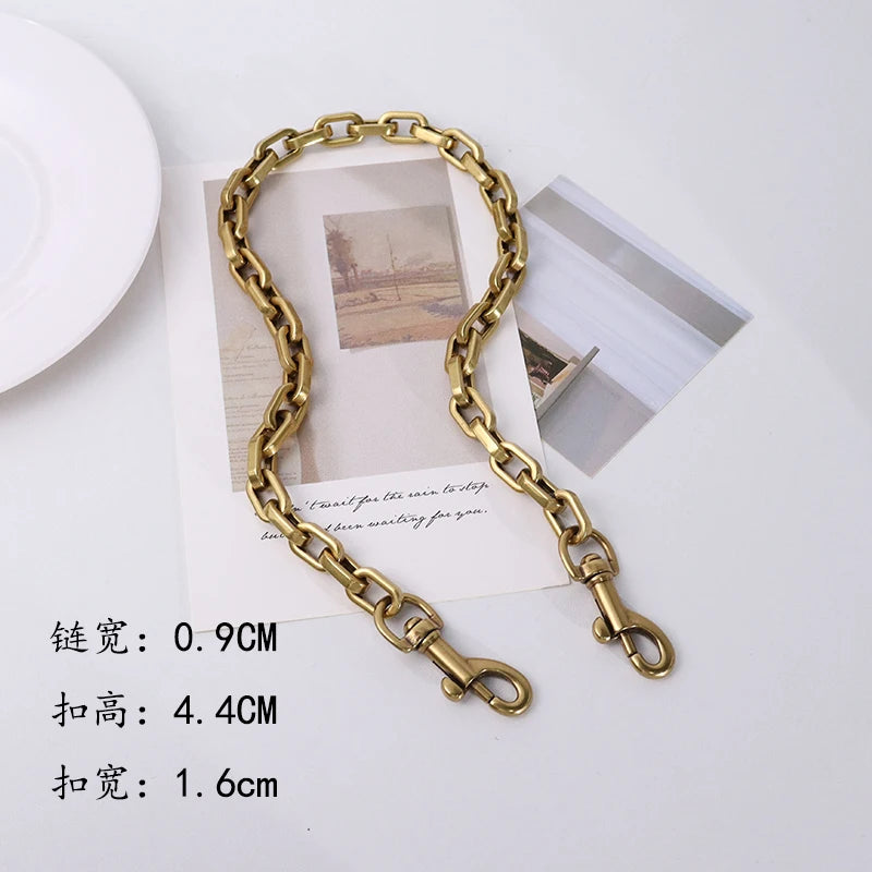 Luxury Design   Saddle bag Luxury  Shoulder Straps replaces Cross-arm Shoulder Copper Color Lightweight Chain