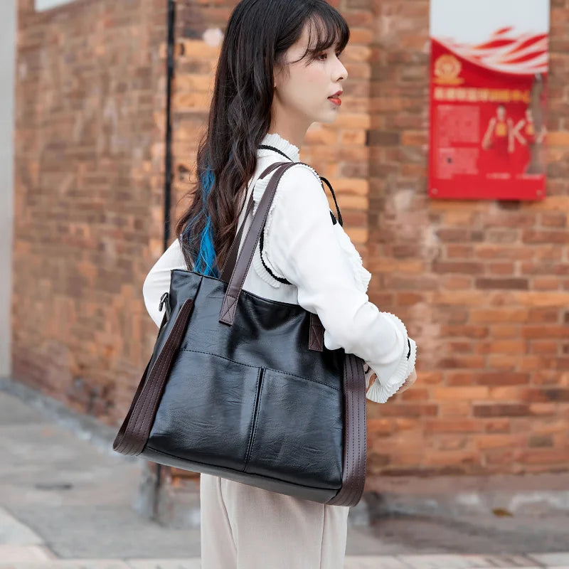 Luxury Design Handbags Women PU Leather Top-handle Crossbody Bags Female Shoulder Bag Large Capacity Shopper Totes bolso mujer