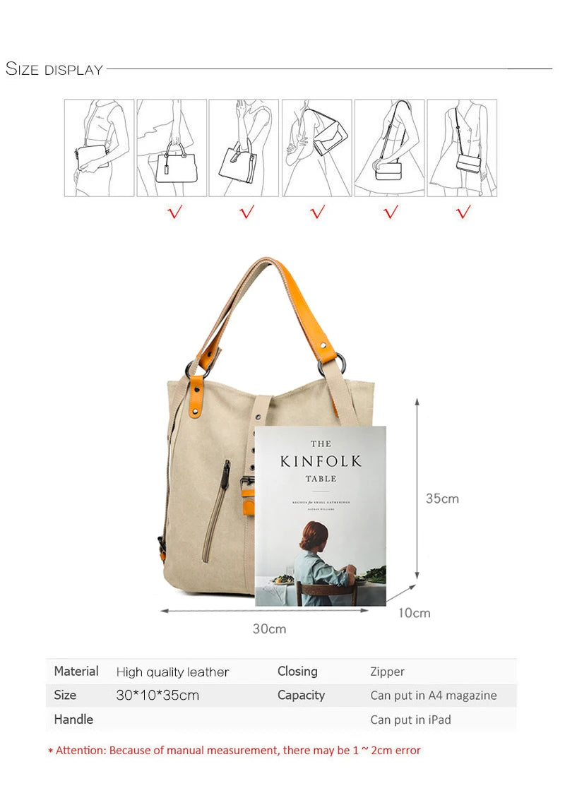 Luxury Designer Handbag Women Canvas Handbags Large Capacity Crossbody Bags For Women 2023 New Shoulder Bags Tote Bag Bolsa