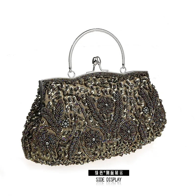 New Fashion Retro Women Evening Bags Beaded Ladies Clutch Purse Shoulder Chain Wedding Party Handbags Bags Purses and Handbags