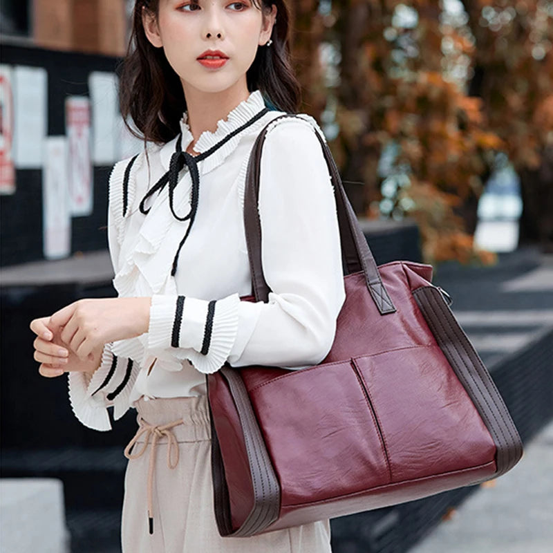 Luxury Design Handbags Women PU Leather Top-handle Crossbody Bags Female Shoulder Bag Large Capacity Shopper Totes bolso mujer