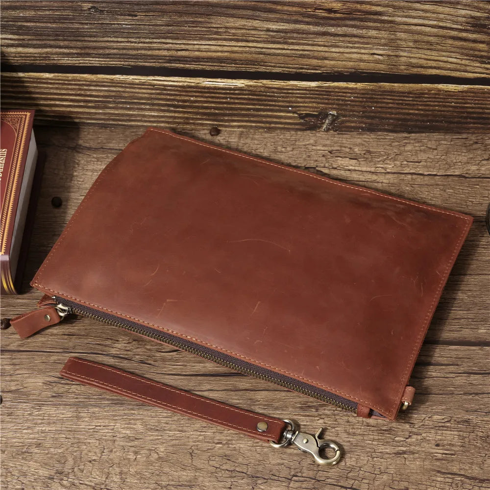 Men's Clutch Bags for men Genuine Leather Hand Bag Male Long Money Wallets Mobile Phone Pouch Man Party Clutch Card Holder