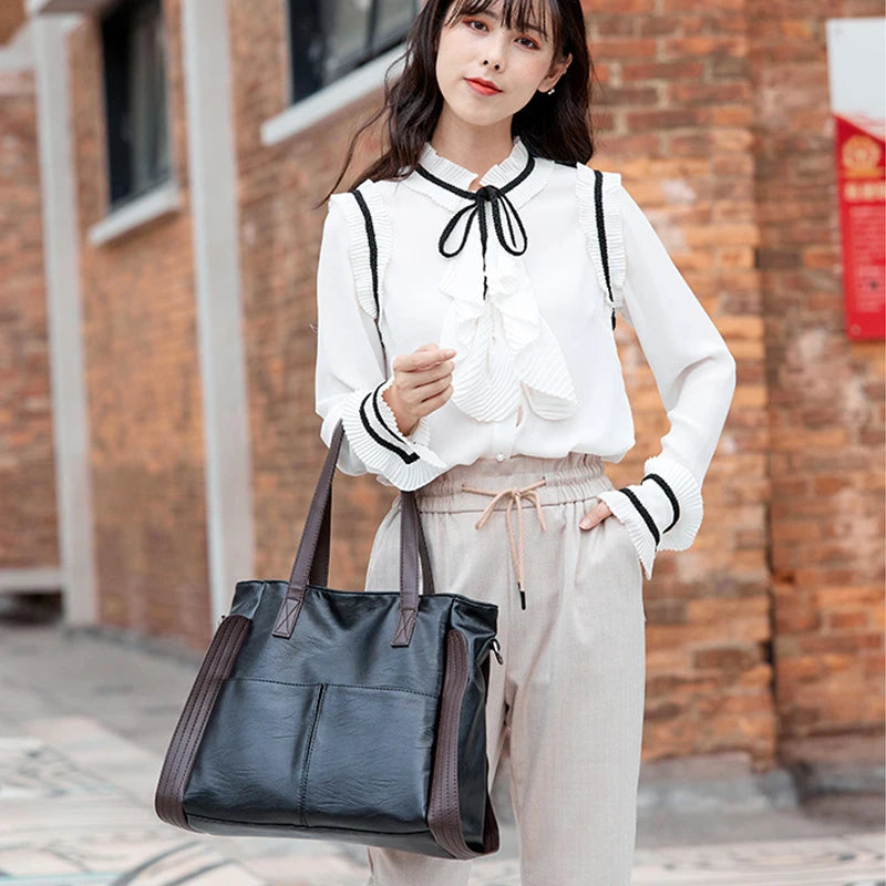 Luxury Design Handbags Women PU Leather Top-handle Crossbody Bags Female Shoulder Bag Large Capacity Shopper Totes bolso mujer