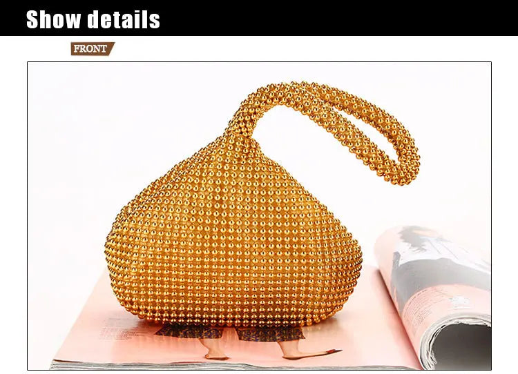 Soft Beaded Women Evening  Bags Cover Open Style Lady Wedding  Bridal Bridesmaid Handbags Purse Bag For New Year Gift Clutch