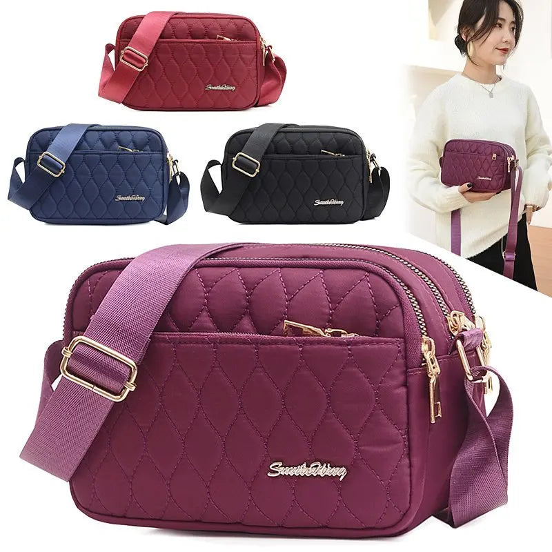 Women Nylon Handbags Messenger Bag Washed Tote Lightweight Waterproof Shoulder Bags Fashion Zipper Crossbody Bag Purse