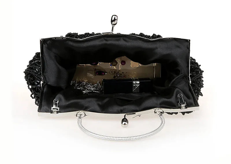 New Fashion Retro Women Evening Bags Beaded Ladies Clutch Purse Shoulder Chain Wedding Party Handbags Bags Purses and Handbags