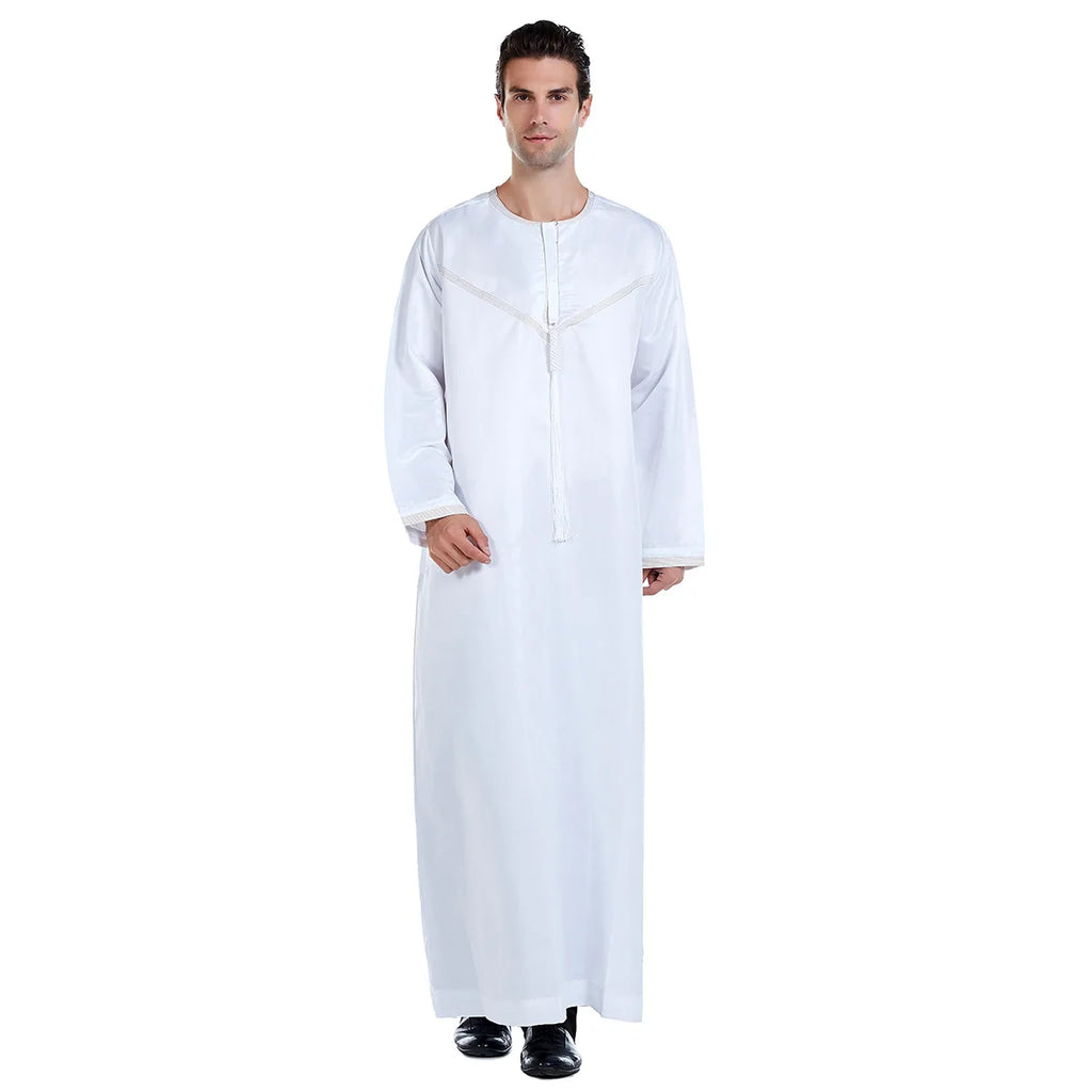 Muslim Men Abaya Robes Arab Middle Eastern Jubba Thobe Islam Clothing Kaftan Dress  Saudi Caftan