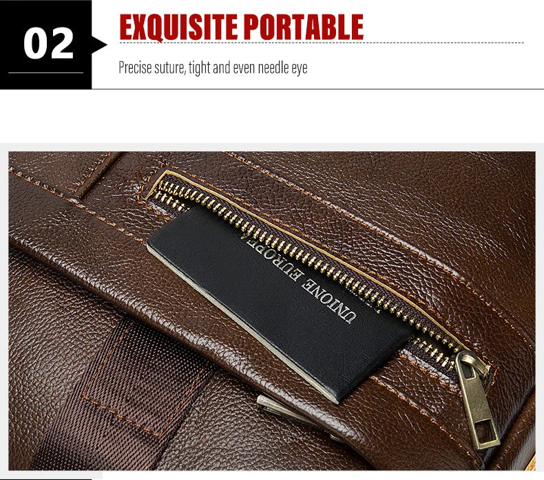 Laptop Bag Computer Handbag 15.6 16 inch Leather Business Travel Bag Cowhide Single Shoulder Bag Men's Briefcase For Lenovo Air