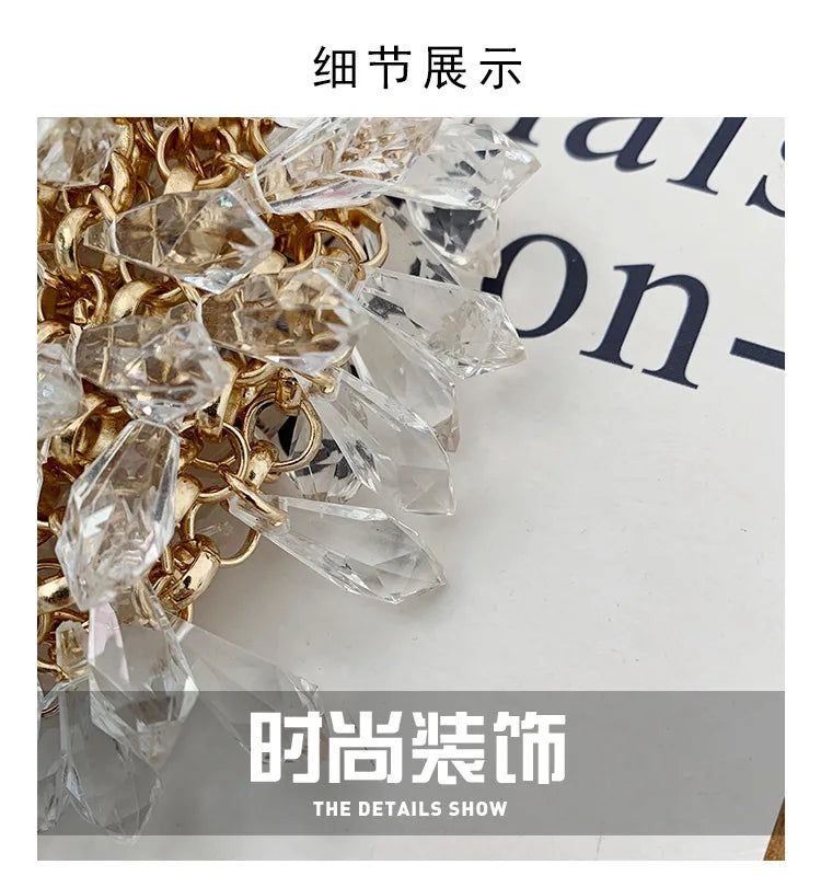 Evening Clutch Bags 2020 New Beaded Small Purses Women's Wallet Trendy Texture Transparent One-shoulder Messenger Bag Handmade