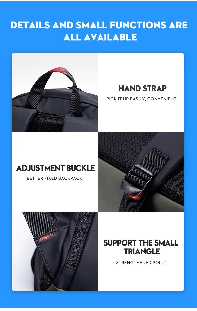 Men School Bag Laptop Backpack Sports Daypacks Waterproof  Shoulder Bags Anti-thief  Large Capacity Travel Bag  for 15" Laptops