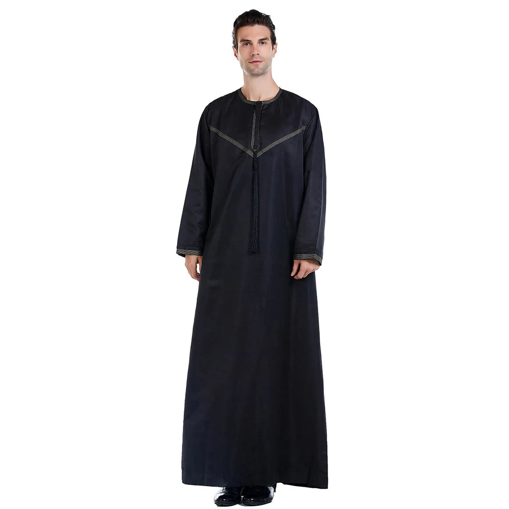 Muslim Men Abaya Robes Arab Middle Eastern Jubba Thobe Islam Clothing Kaftan Dress  Saudi Caftan