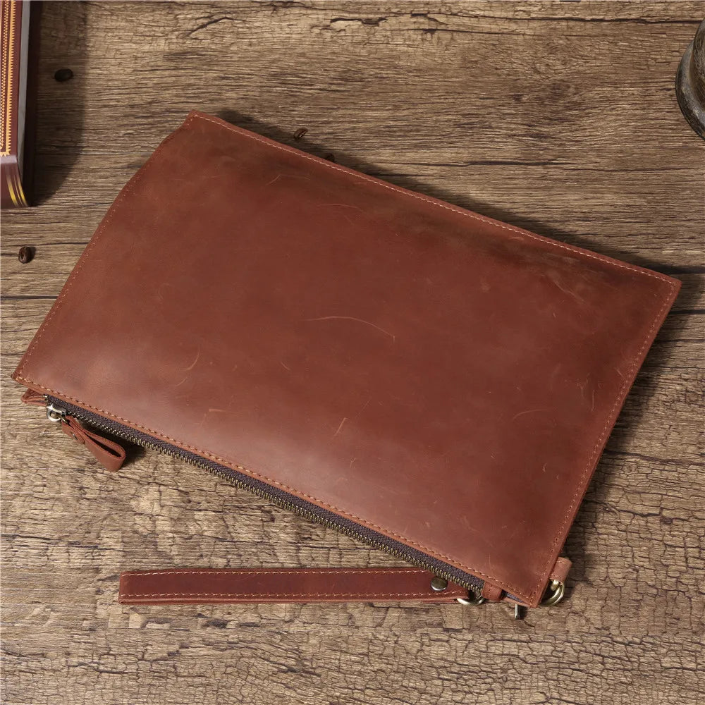 Men's Clutch Bags for men Genuine Leather Hand Bag Male Long Money Wallets Mobile Phone Pouch Man Party Clutch Card Holder
