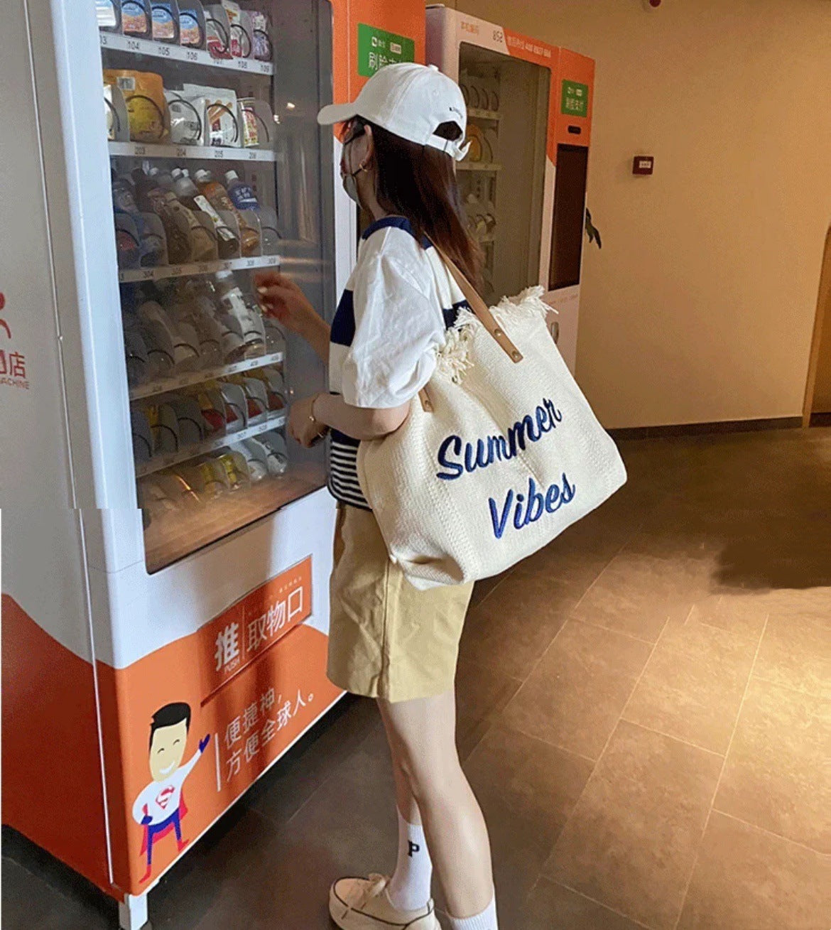 Handbag Woman Bag Design Simple Niche Travel  Beach Tote Bag Tassel Letter Embroidery Fashion Large Capacity Shoulder Bags 2022