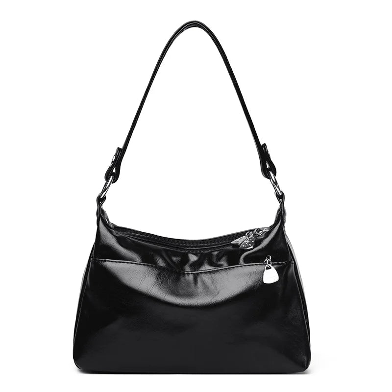 New Messenger Bags Women Fashion Handbags Retro Solid Color PU Leather Shoulder Underarm Bag Casual Women Handbags Designer Bag