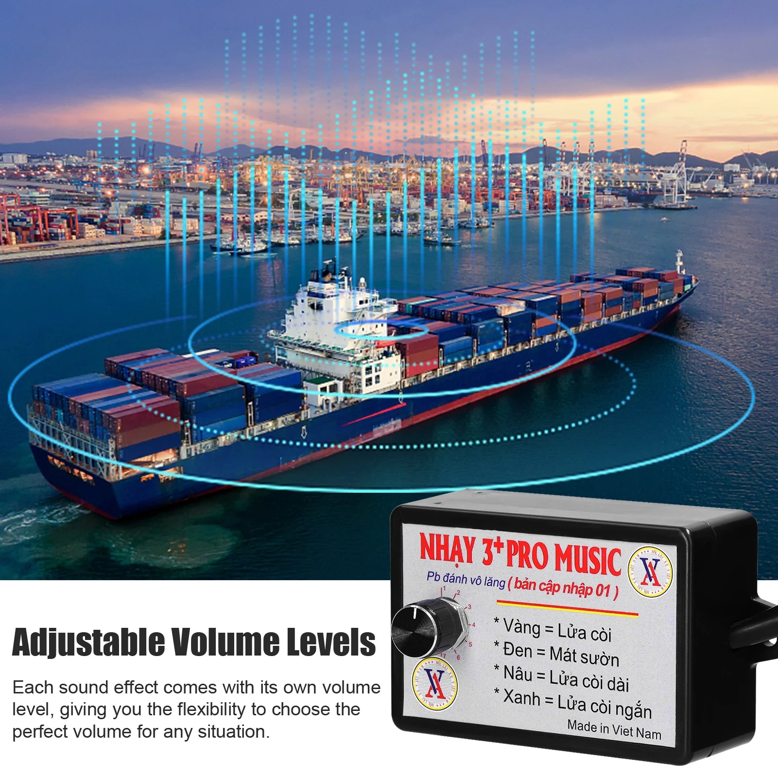 Car Horn Controller Electric Horn Speaker Sound Control Unit with 8 Sound Effects/Volume Switching for Car Truck Marine Boat