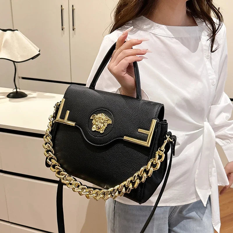Famous Designer Women's Stylish Leather Shoulder Bag - Classic Elegant Ladies Crossbody Bag Handbags Fashion