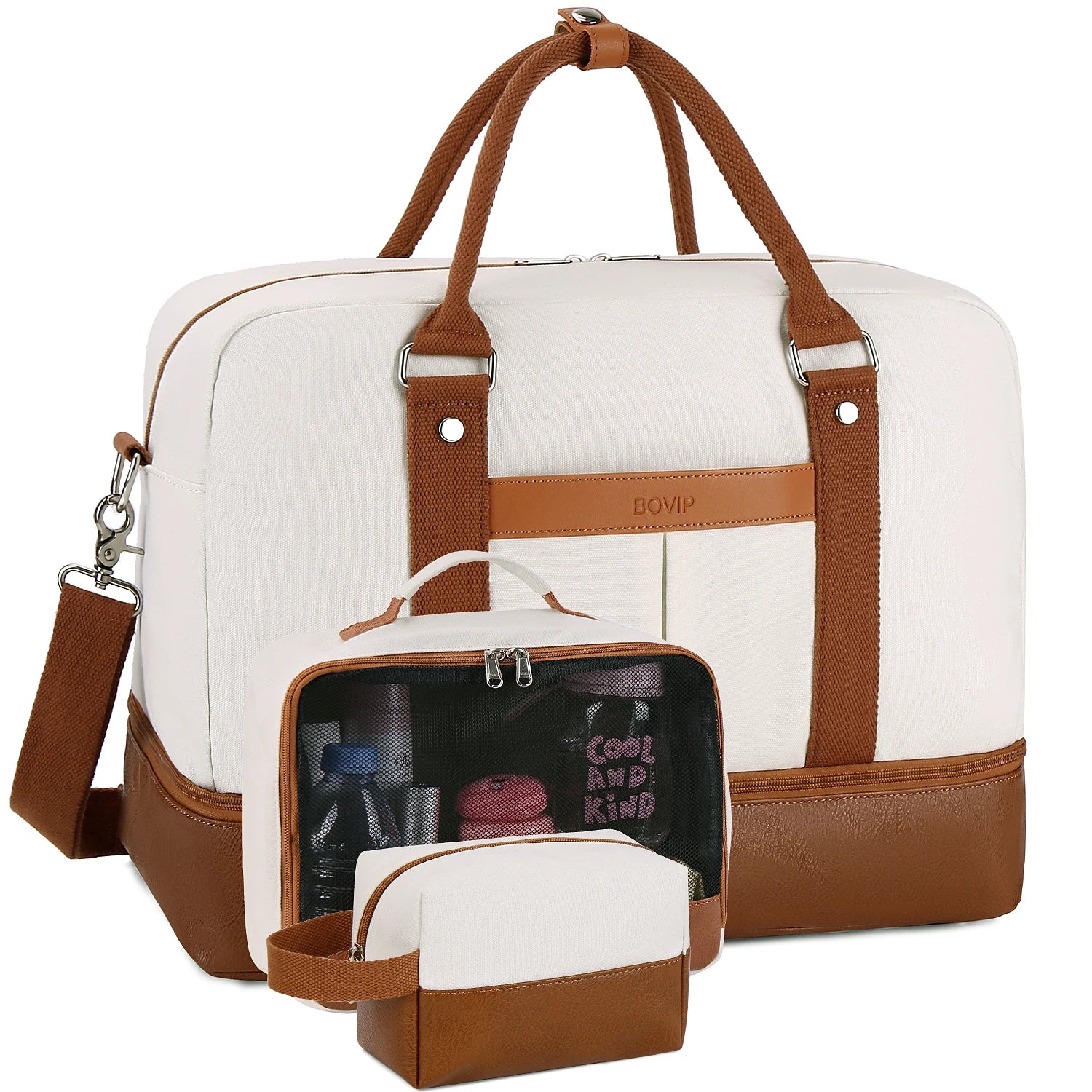 Large Capacity Travel Bag Handbag Tote Travel Bag Shoulder Weekend Bag with Shoe Compartment Breathable Travel Night Bags