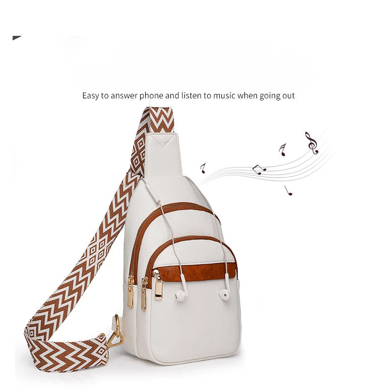 Sling Bag For Women Men Backpack Fanny Pack Crossbody Purse Chest Travel Shoulder Belt Bags Purse Handbag PU Leather Anti Theft