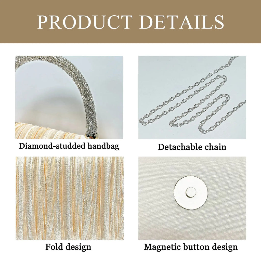 Luxury Handbags Women Bags Designer Evening Bags 2025 Fashion Shoulder Bags Dinner Party Purse Metal Handle Pouch Sac