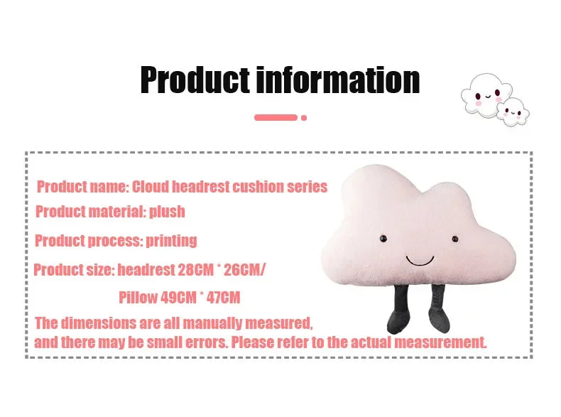 Cute Car Pillow Plush Cushion Car Safety Pillow Automobile Safety Belt Shoulder Pad Universal Vehicle Headrest Waist Cushion
