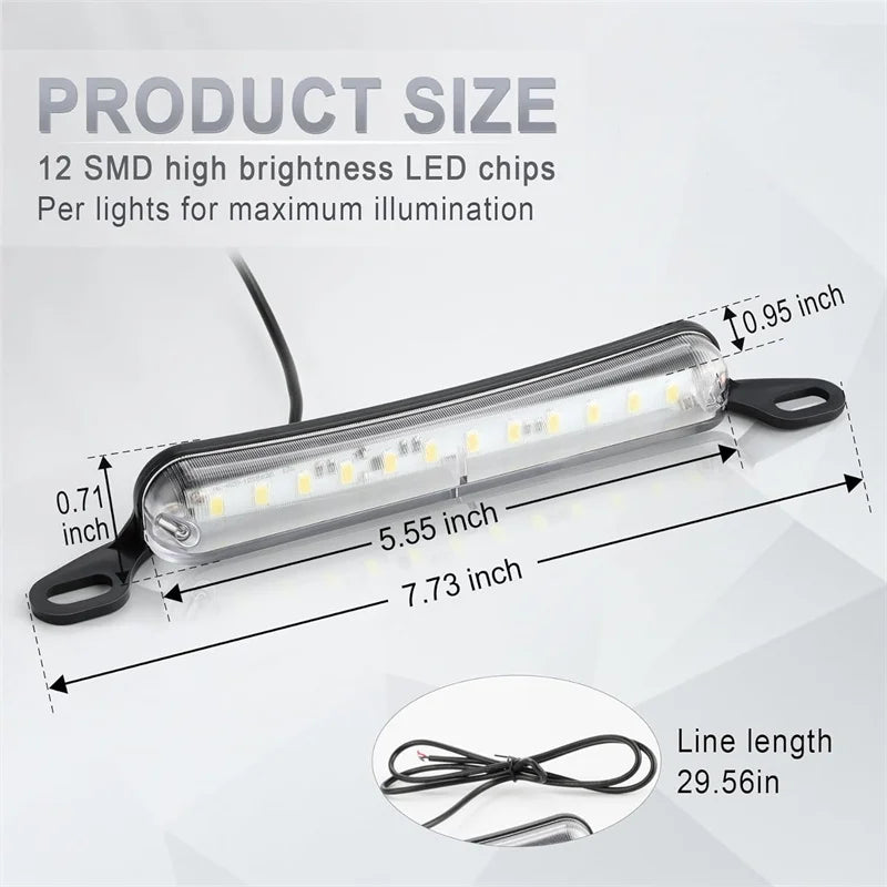 License Plate LED Light, Extremely Bright Assembly For Trailer UTV ATV Truck RV Boat