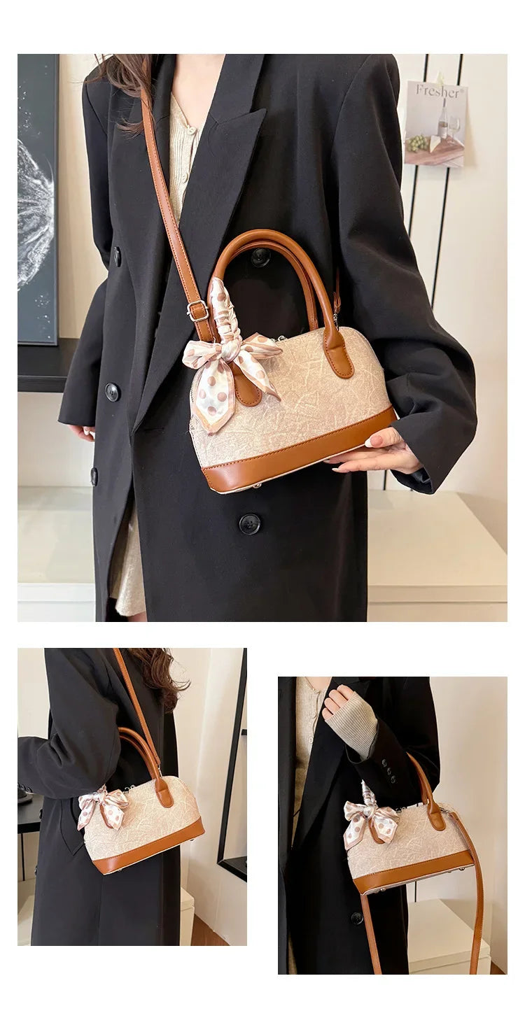 2024 New! Retro Stylish Ruffled Shell Bag - High - End Printed, Ideal for Women's Casual Outings & Versatile Use Free Shipping