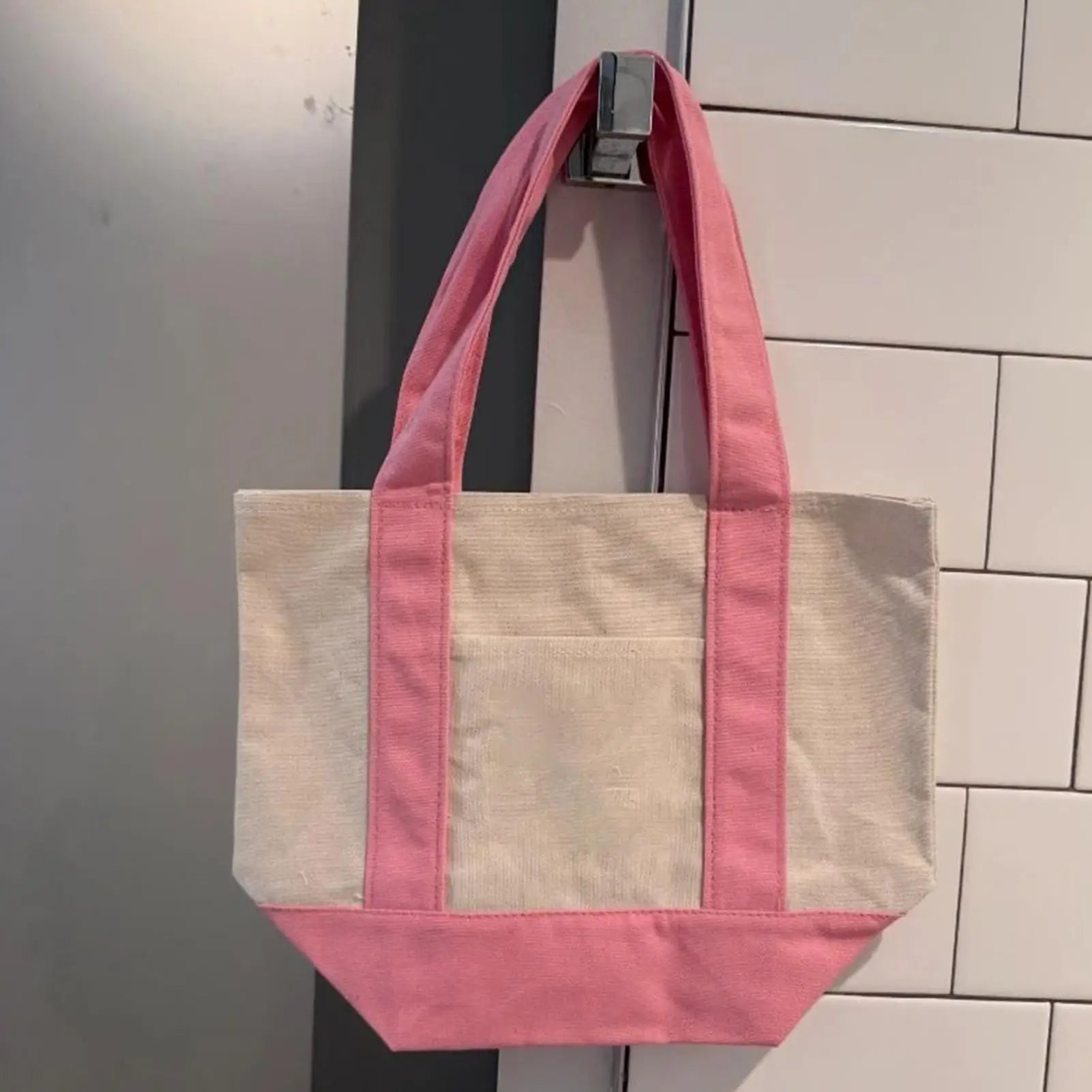 Canvas Tote Bag Large Canvas Tote Bags Reusable Grocery Carrier Fashionable Shopping Pouch For Camping  Single Shoulder Bags