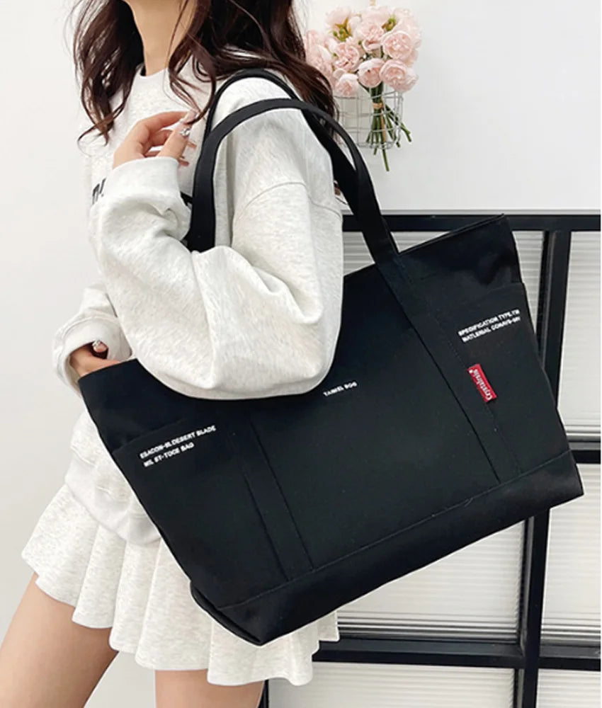 Women's Bag Versatile Multiple Pockets Shoulder Bags For Women Casual Large Capacity Canvas Tote Bag Daily Commuting Handbags