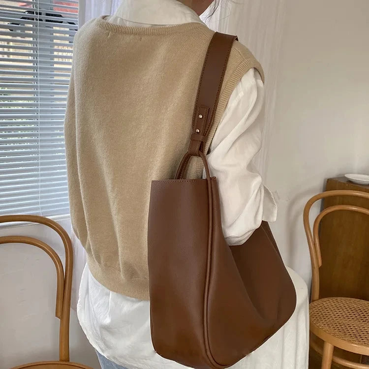 Luxury Tote Bag for Woman 2024 Trend Large Capacity Female Shoulder Bag High Quality Leather Simple Designer Woman Handbag
