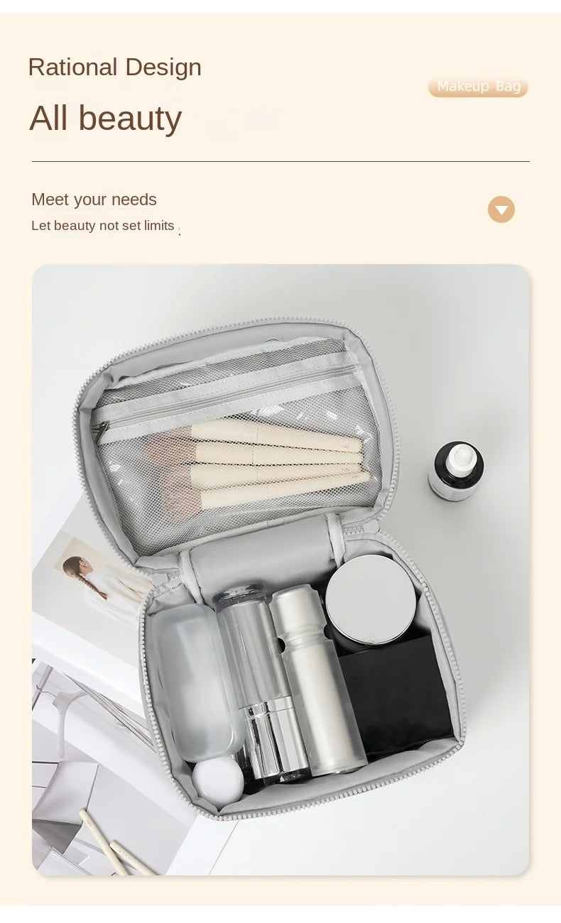 2025 New Design Cosmetic Bag Handheld Makeup Bags Large Capacity Lipstick Skincare Storage Bag Travel Portable Women Ideal Gift