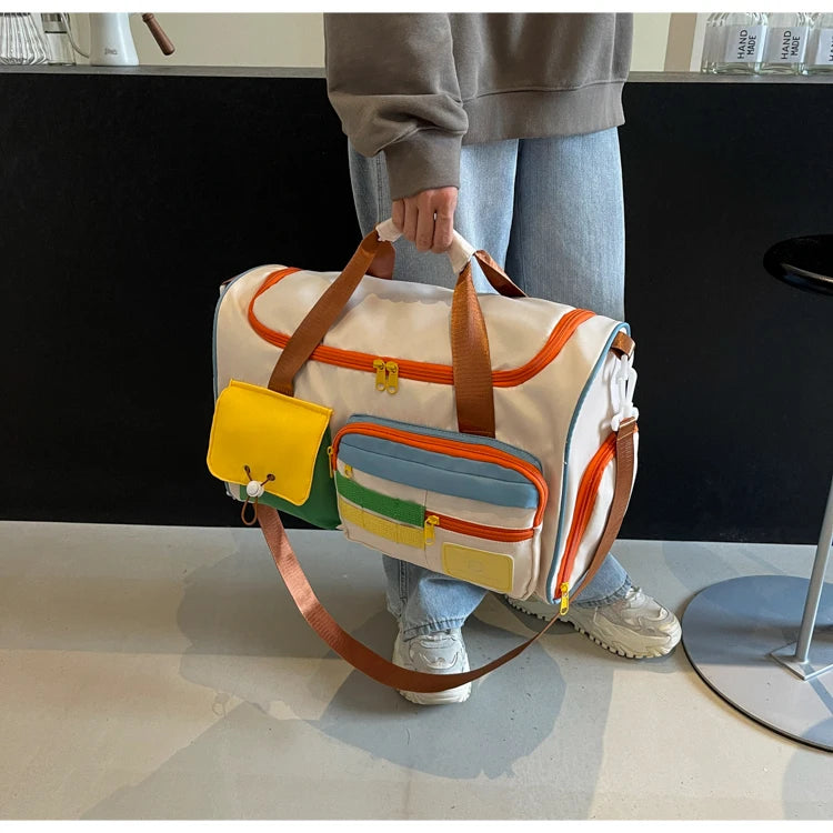 Travel Bag, Duffel Bag Cosmetics Bag, Professional Fitness Bag, Yoga Swimming Training Backpack, Satchel Shoulder Crossbody Tote Bag, Suitable for Men and Women