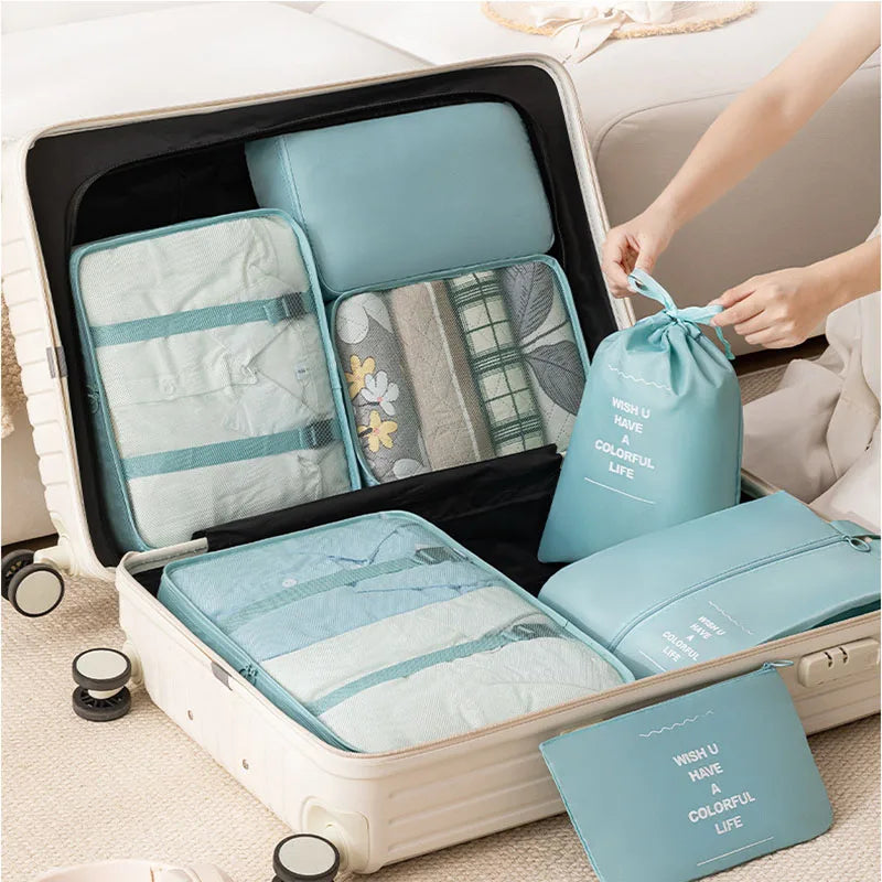 Waterproof Travel Organiser Set of 7 Luggage Bra Organiser Bag Drawstring Bag