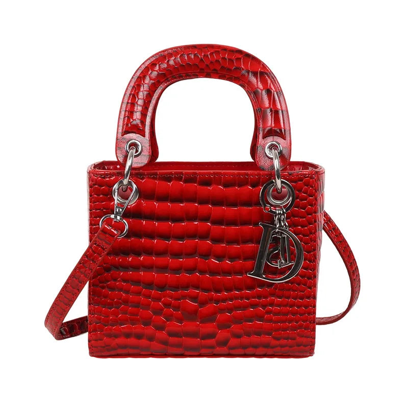 Women's Princess Diana - Style Glossy Crocodile Shoulder Bag - High - End,Versatile Messenger for On - the - Go luxury designer