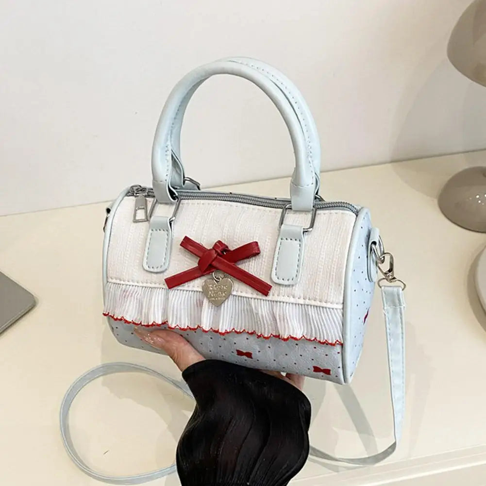 Bow Handbag Large Capacity Waterproof Single Shoulder Bag Adjustable Strap sweet cute Casual shopping Tote Bag