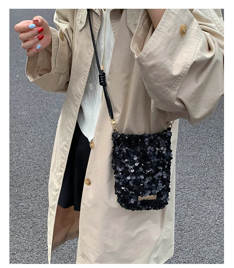 2025 New Large Sequined Bags for Women Are in Trend This Year – Large-Capacity Tote Bags with a Stylish Texture, Suitable as Sho