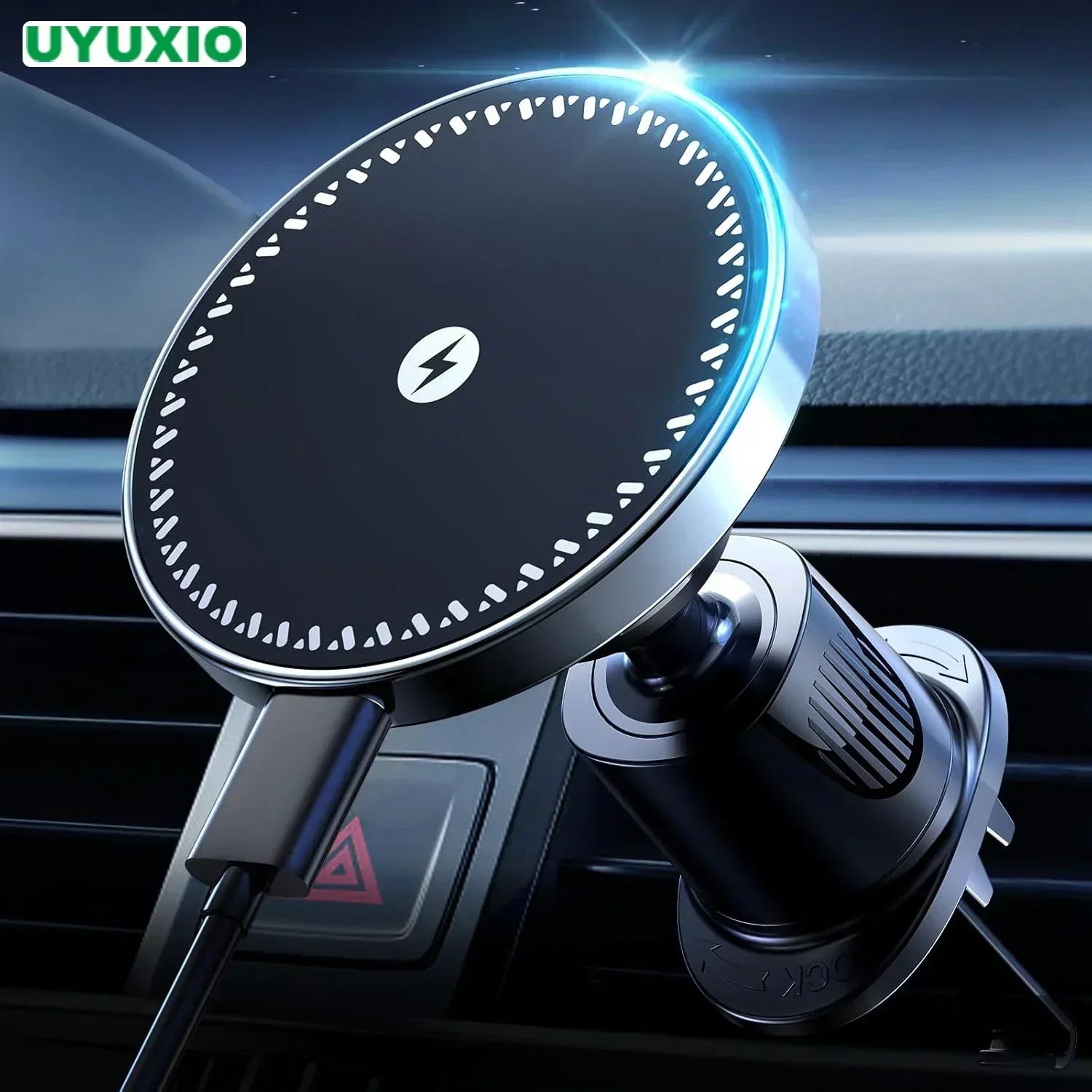 Magnetic Wireless Car Charger 15W Fast Charge Air Vent Magnet Car Mount Phone Holder for iPhone 16 15 14 13 12 Pro Max Plus