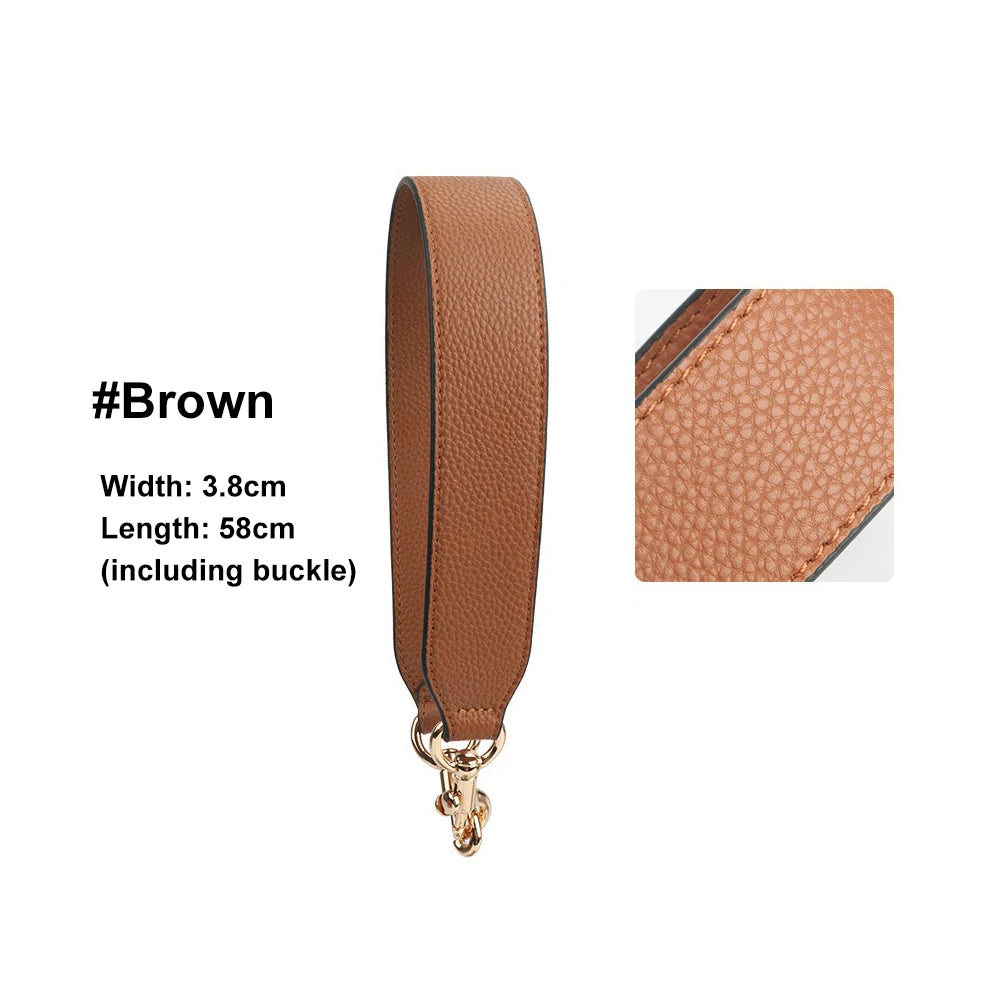 Luxury 3.8cm*58cm Leather Wide Single Shoulder Bag Strap Replacement Underarm Bag Strap Lady's Handbag Belt