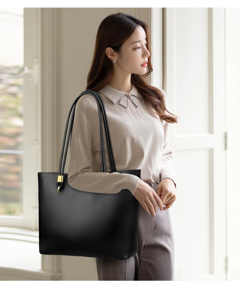 Women Hobo Bag Superior quality PU Leather Solid Shoulder Bag Bucket bag Fashion Large Capacity Handbag For School Work wallet