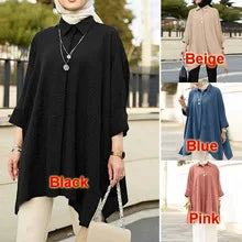 Muslim Women's Long Sleeve Shirt with Pocket Cover Collar Hot Sale Of The Season Spring Summer New Style Comfortable Casual C...