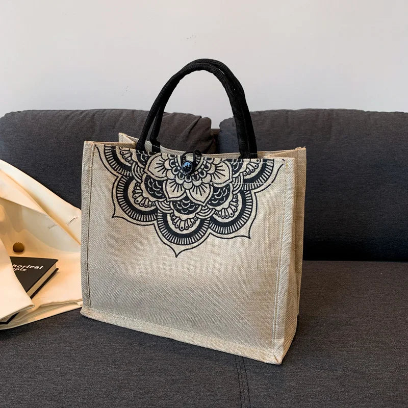 Canvas Handbags For Women Fashion Tote Beach Bags Reusable Shopping Bags Casual Large Capacity Designer Shoulder Pouch Bags