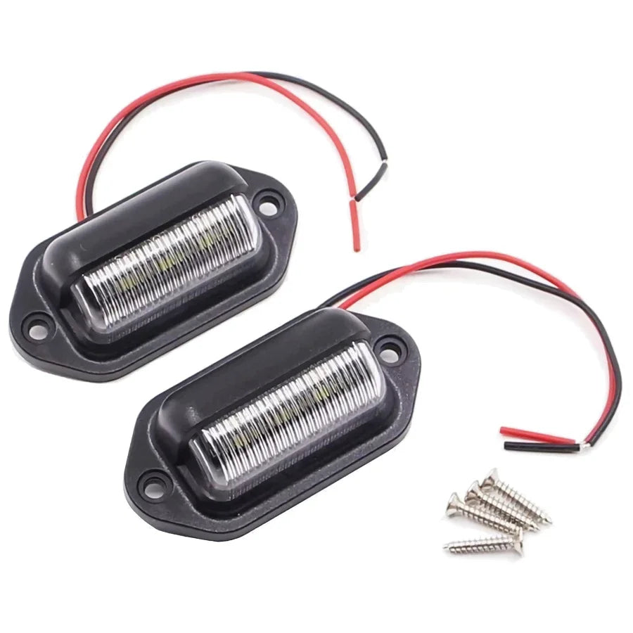 6 LED Car License Plate Light Bright Tag Lamp for Truck SUV RV Trailer Van 12V White Exterior License Plate Light Automotive Car