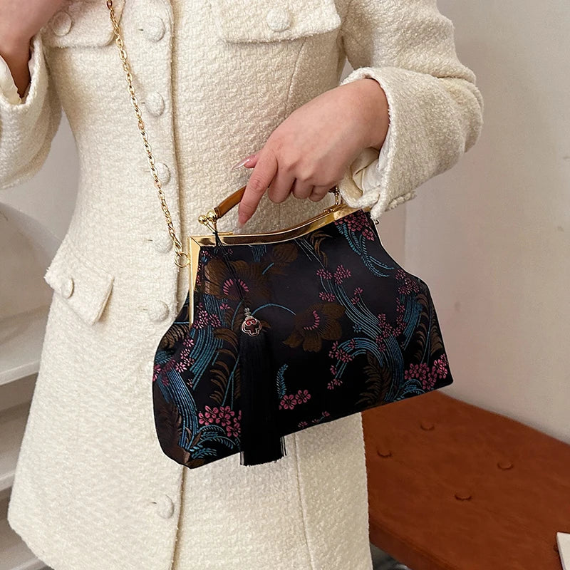 Luxury Women Party Dinner Bag Fashion Ladies Dinner Bag Elegant Wooden handle Simple Formal Gorgeous Crossbody Daily use Purse