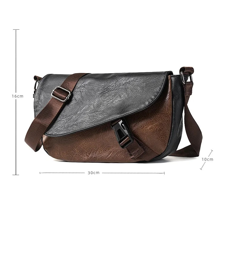 Trendy Men's Retro Small Satchels Bag Versatile Commuting Shoulder Bags New Fashion Postman Bags For Cool Boys